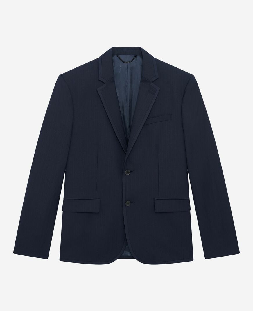 The Kooples MEN DARK NAVY navy blue wool suit jacket