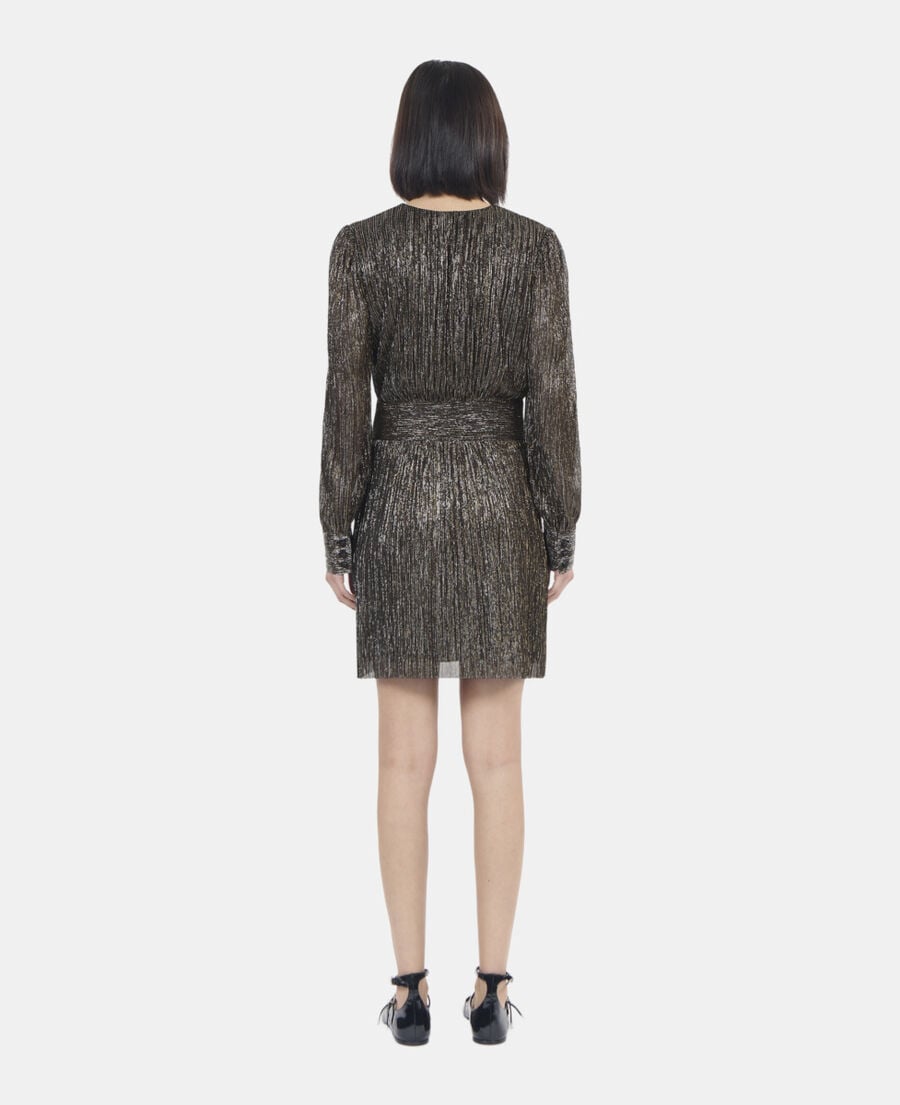 The Kooples DAMEN BRONZE kurzes, bronzenes kleid in metallic-jersey