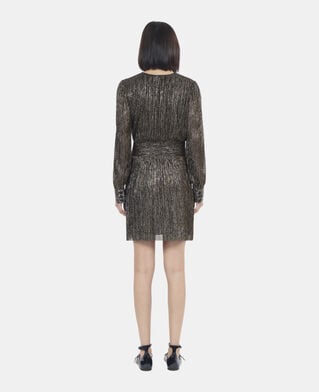 The Kooples DAMEN BRONZE kurzes, bronzenes kleid in metallic-jersey