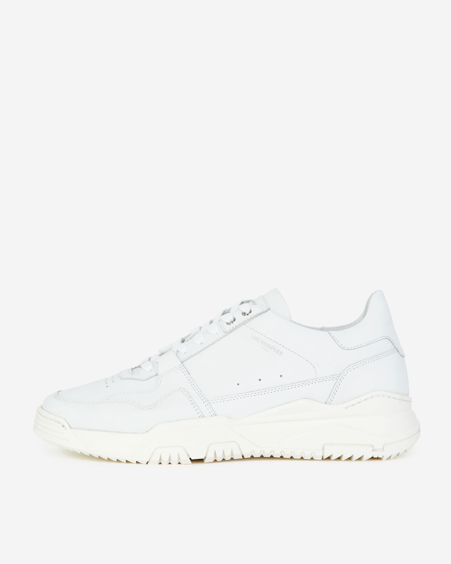 Weiße Turnschuhe aus Leder mit Aussparungen, WHITE, hi-res image number null