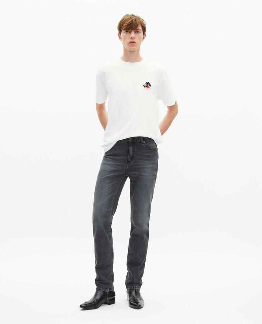 The Kooples HERREN WHITE t-shirt mit weißer totenkopfbeflockung