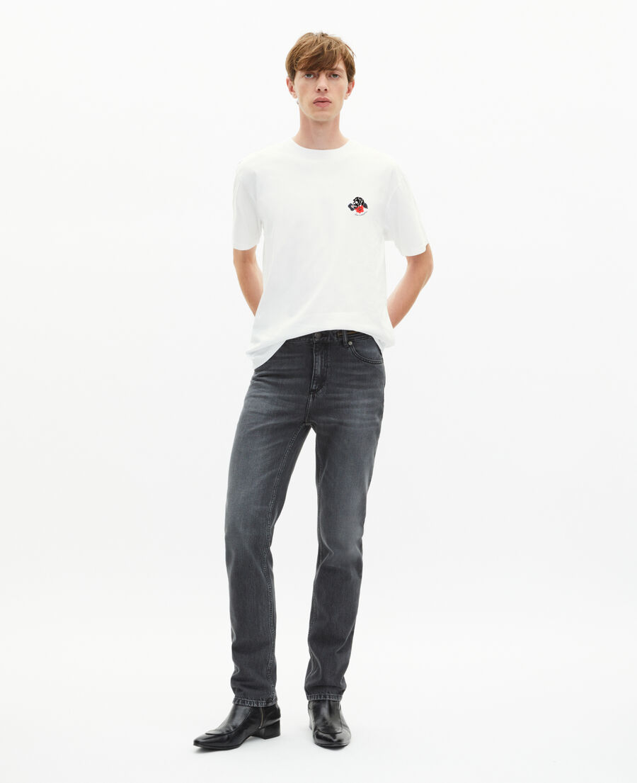 The Kooples HERREN WHITE t-shirt mit weißer totenkopfbeflockung
