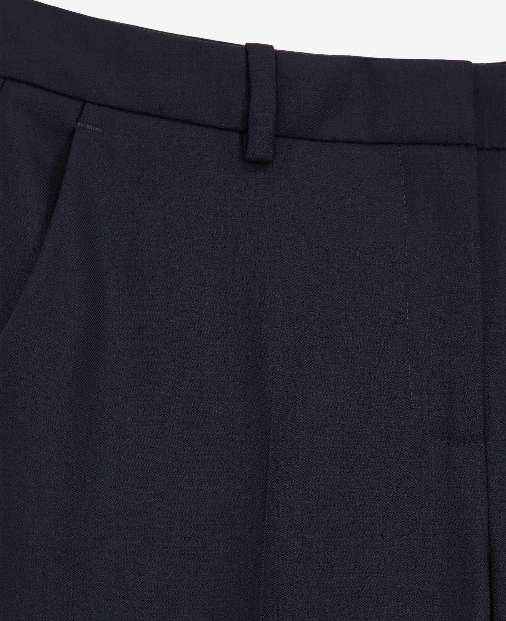 The Kooples WOMEN NAVY navy blue wool tailored trousers with a slim fit