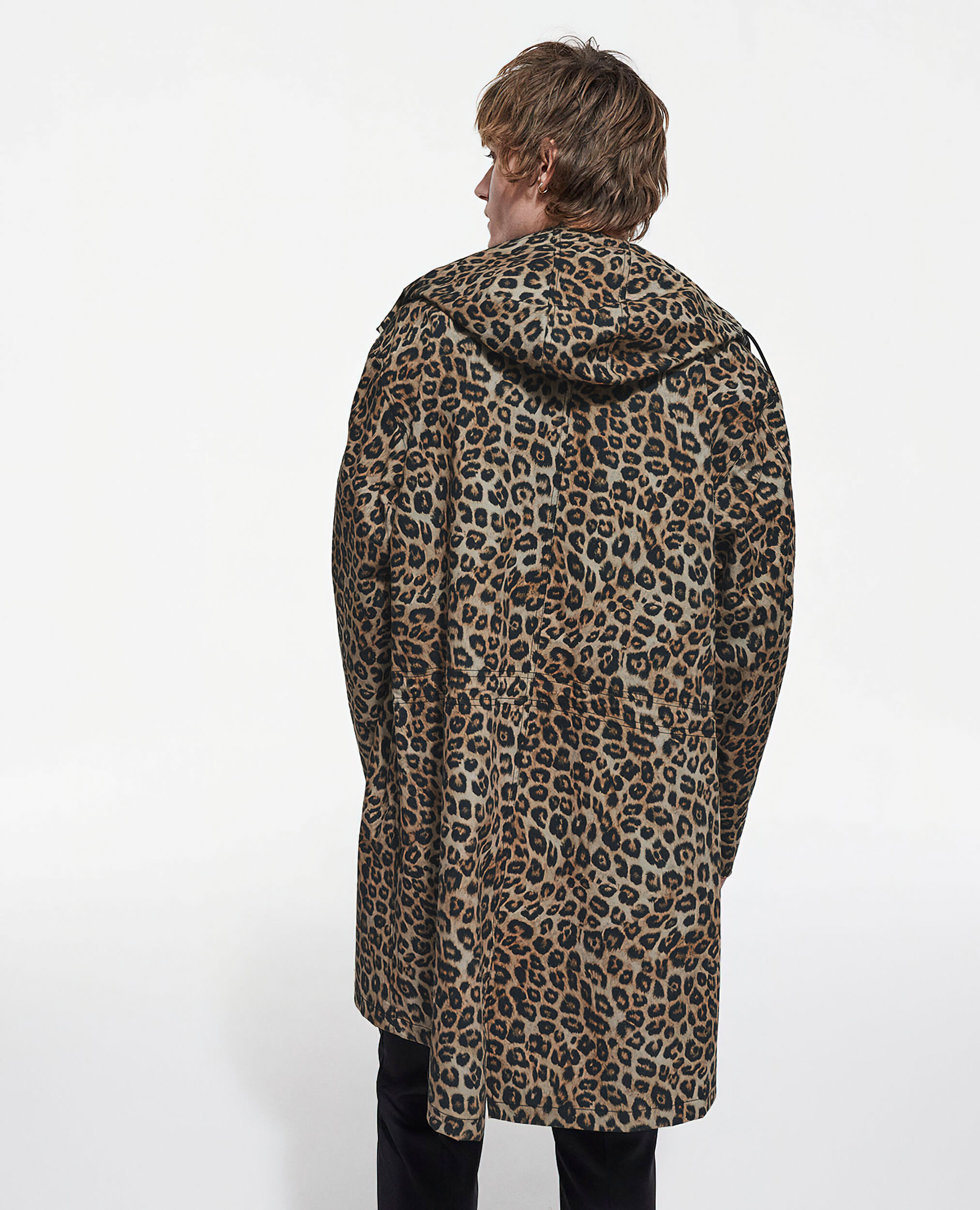 Long parka with leopard print hood, LEOPARD, hi-res image number null