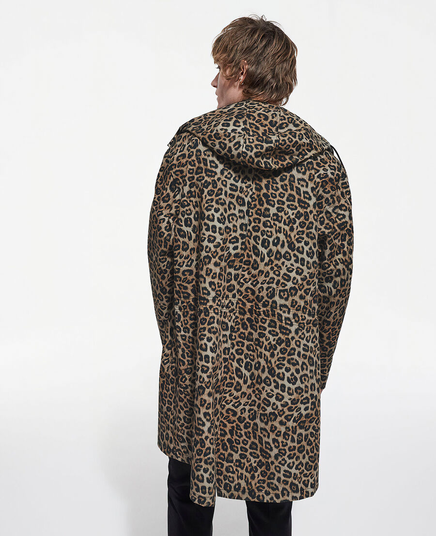 parka longue capuche léopard