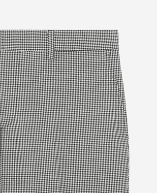 The Kooples HOMME BLACK GREY pantalon de costume ajusté en pied de poule noir et blanc