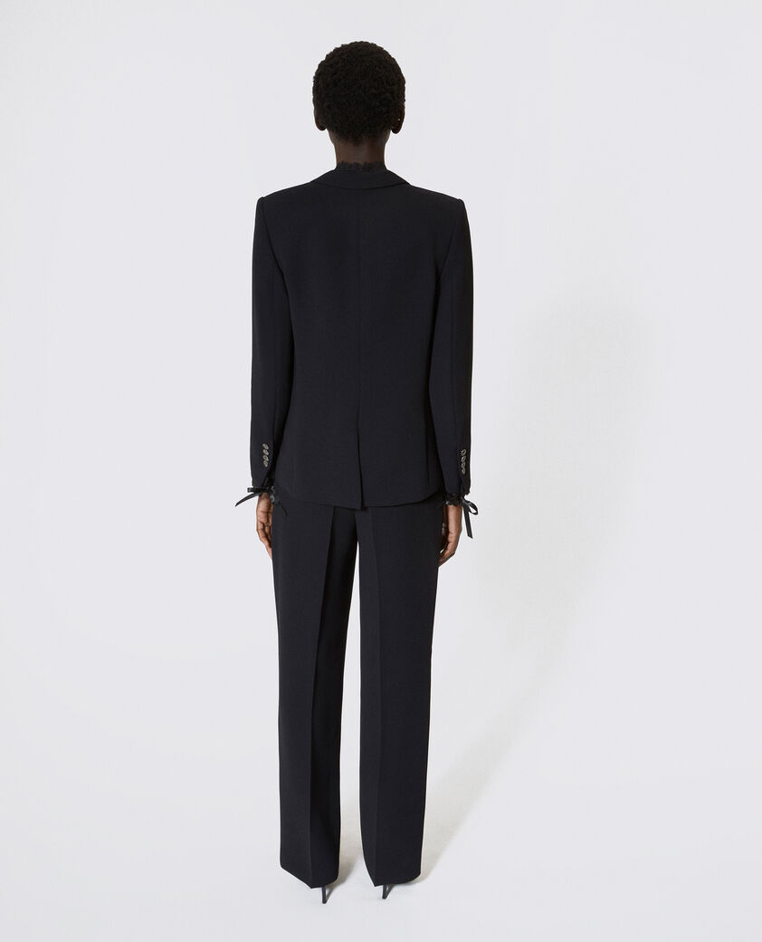 The Kooples WOMEN BLACK suit jacket with black lace band
