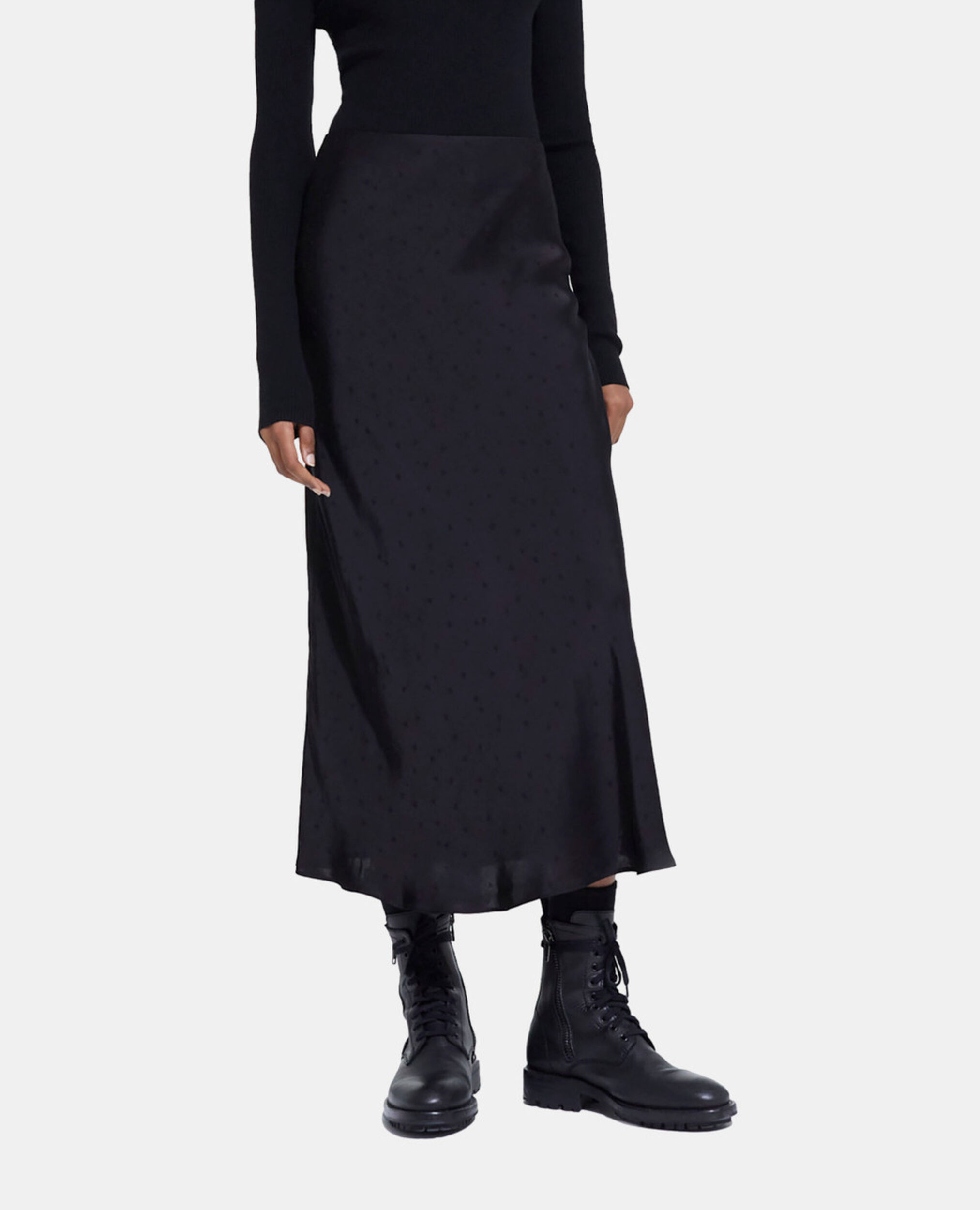 Long printed skirt, BLACK, hi-res image number null