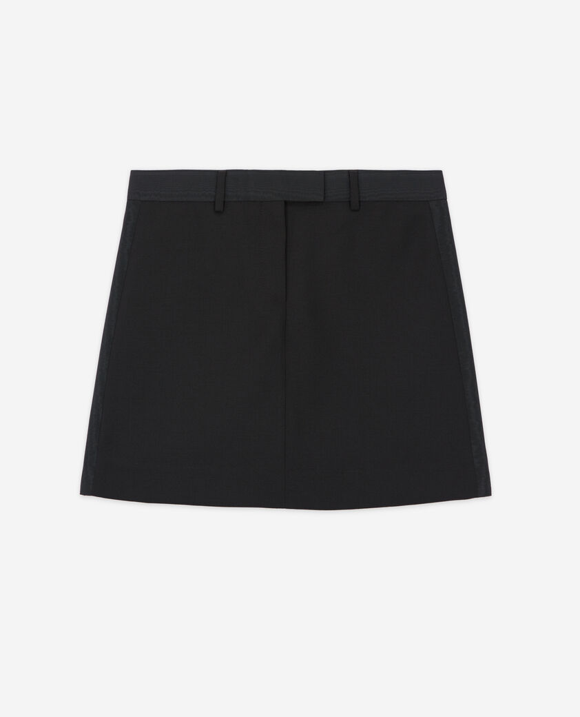The Kooples WOMEN BLACK short black wool skirt