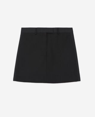 The Kooples DAMEN BLACK kurzer schwarzer rock aus wolle