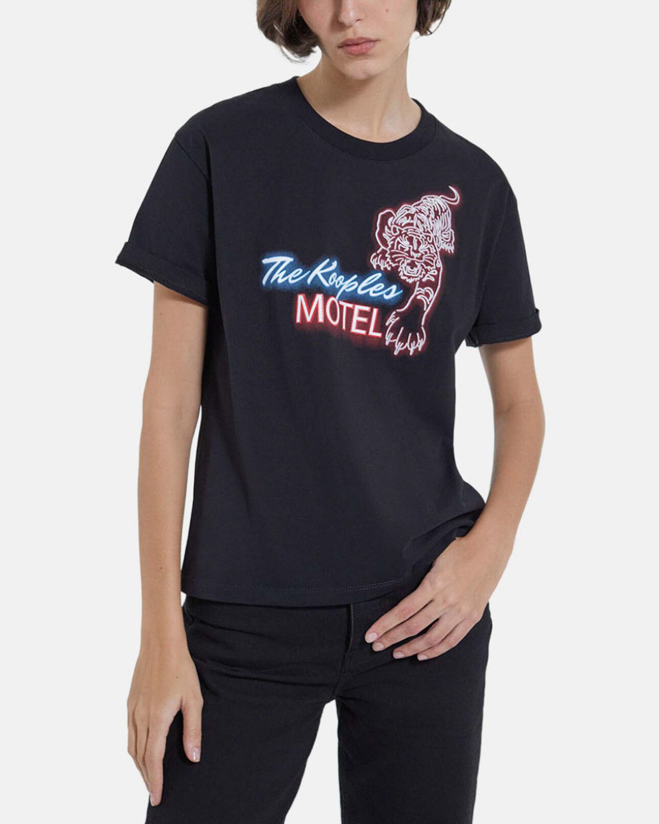 The Kooples FEMME BLACK t-shirt the kooples motel