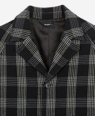 The Kooples HERREN BLACK-ECRU bedruckter übergroßer mantel mit knöpfen