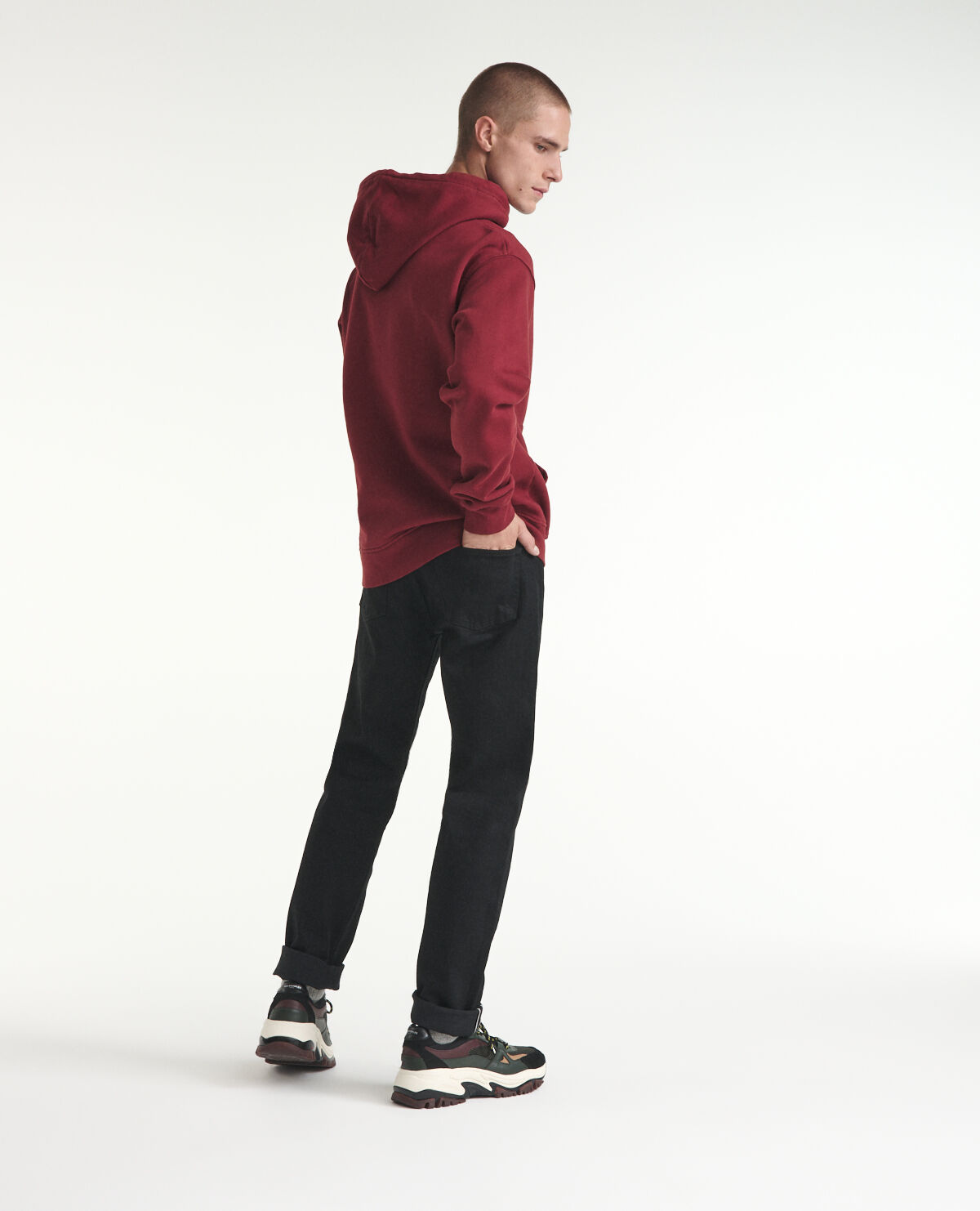 Red hoodie 2025 and black pants