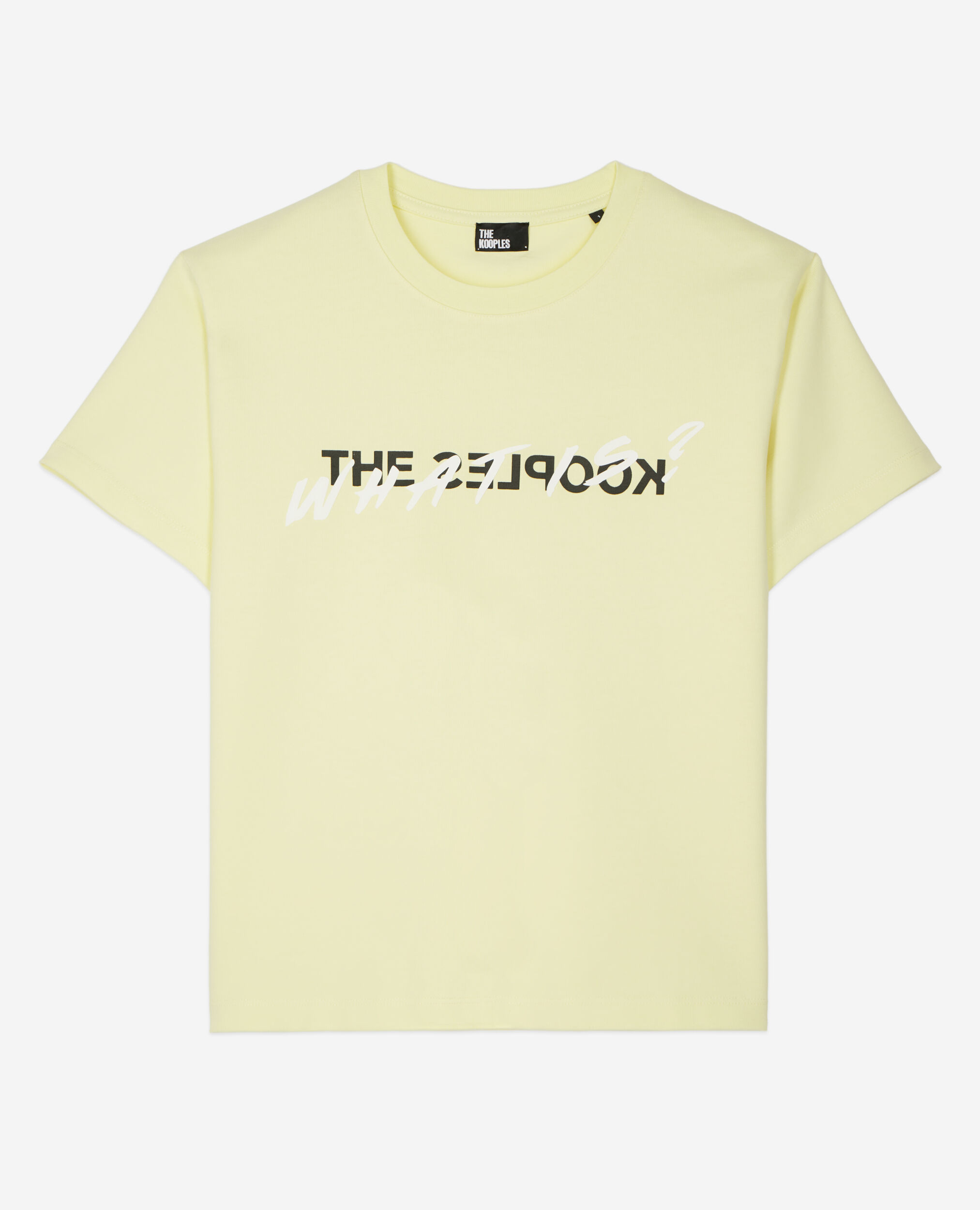 Hellgelbes T-Shirt mit „What is“-Schriftzug, BRIGHT YELLOW, hi-res image number null