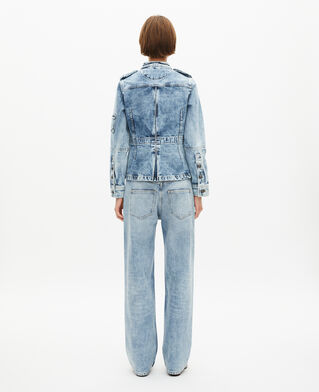 The Kooples WOMEN BABY BLUE officer-style jacket in denim
