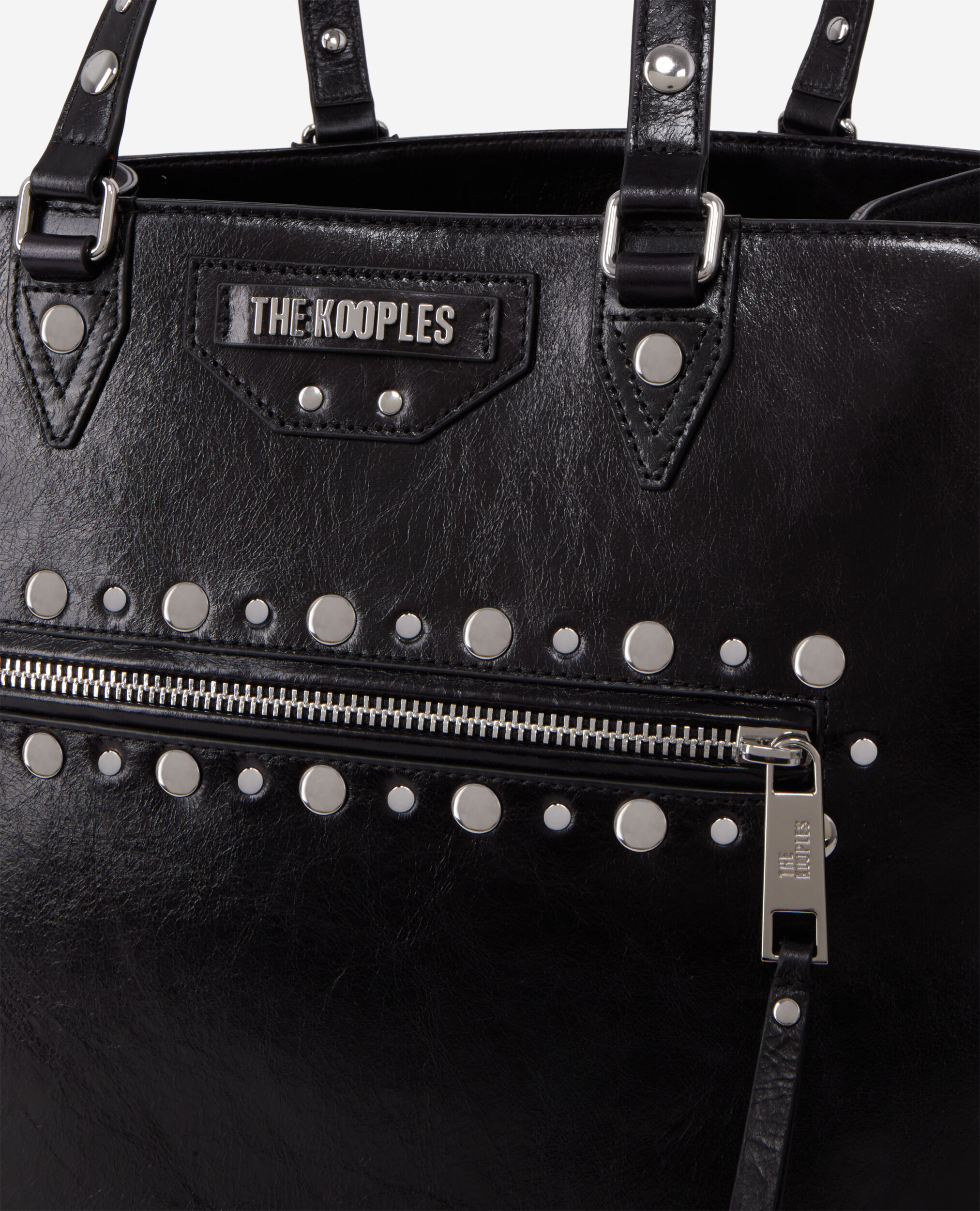 Bolso Jill shopper piel negro tachuelas The Kooples Espa a
