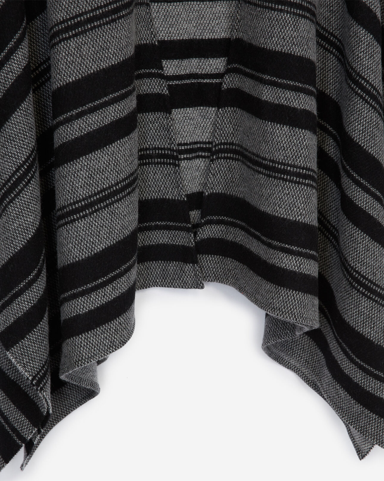 The Kooples FEMME BLACK GREY poncho à rayures gris et noire