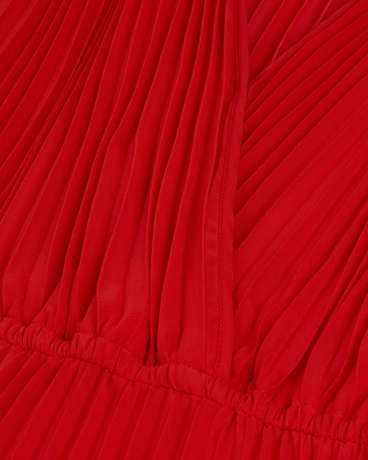 Red pleated long dress, RED, hi-res image number null