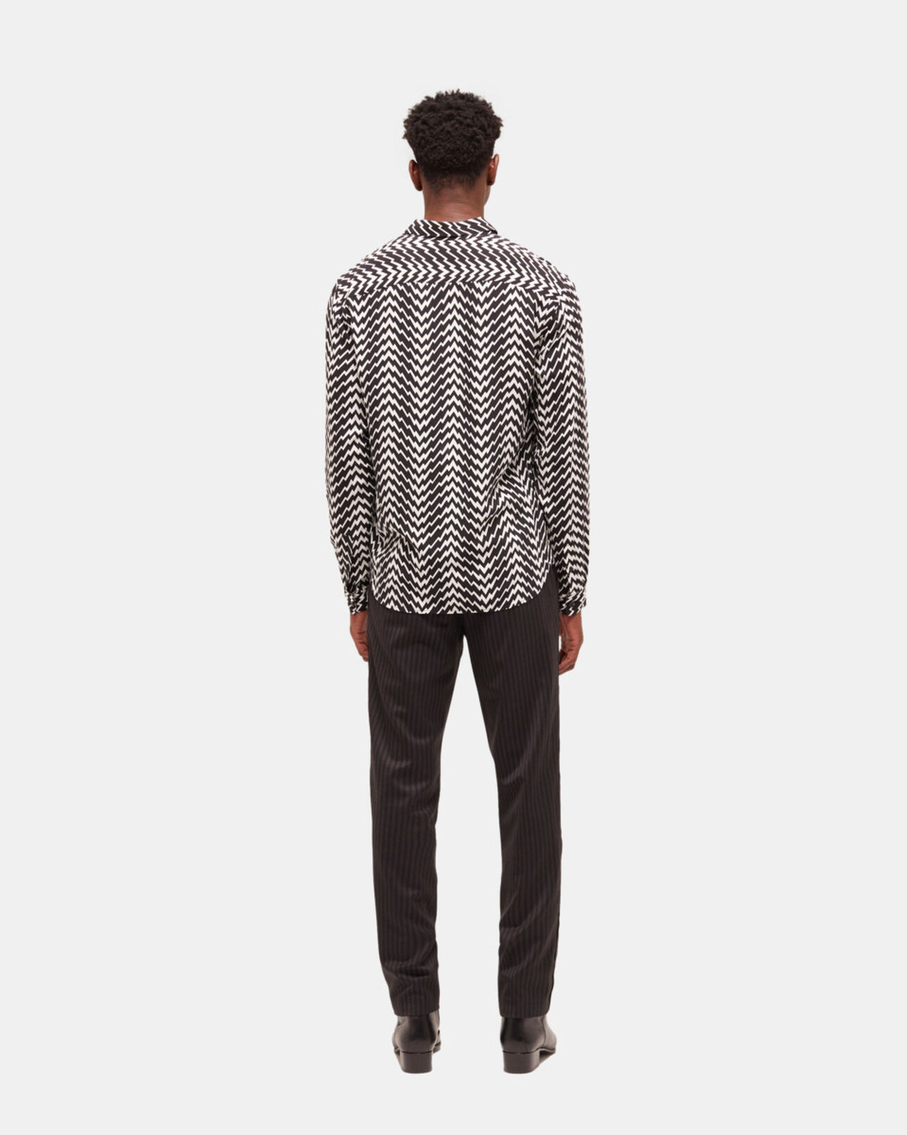 The Kooples HERREN BLACK WHITE hemd mit klassischem kragen und print