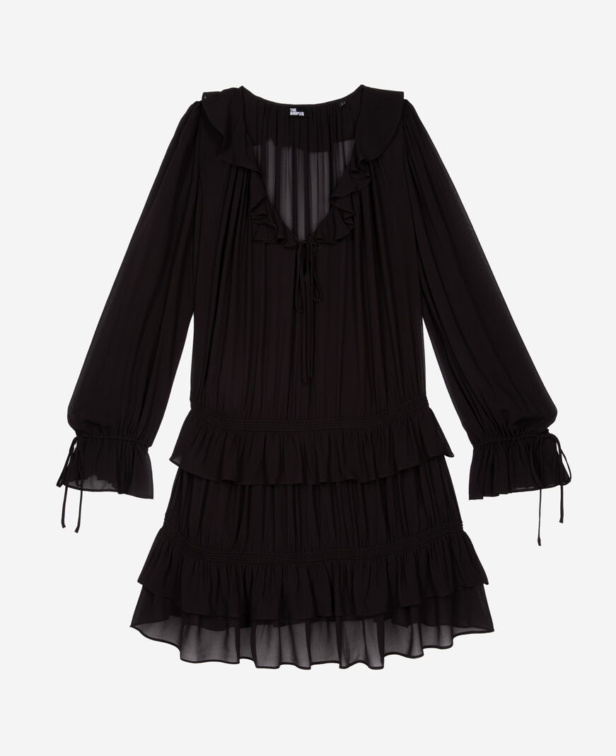 The Kooples FEMME BLACK STONE robe courte noire