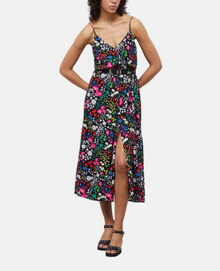 The Kooples FEMME MULTICOLOR robe portefeuille longue imprimée