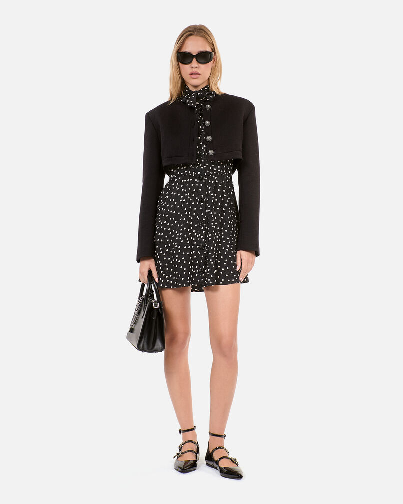 The Kooples WOMEN BLACK black wool and cotton jacket