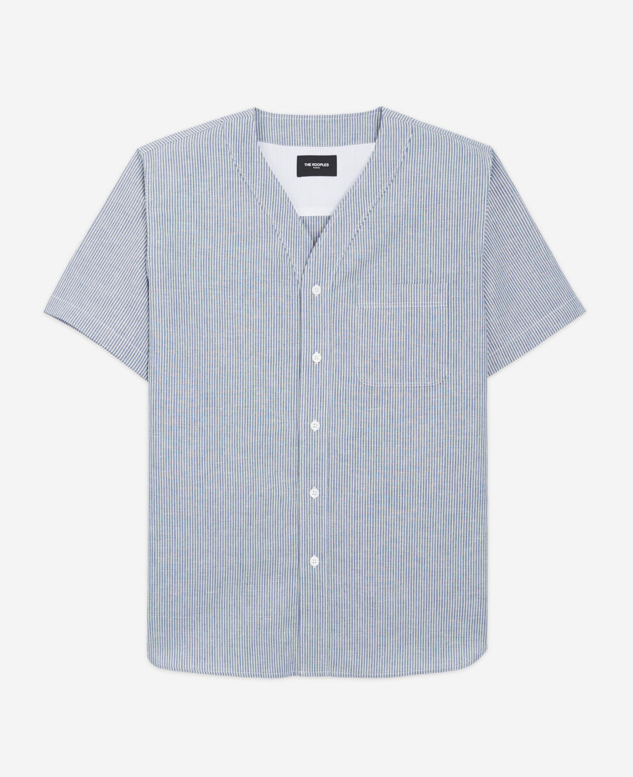 camisa algodón azul cielo manga corta