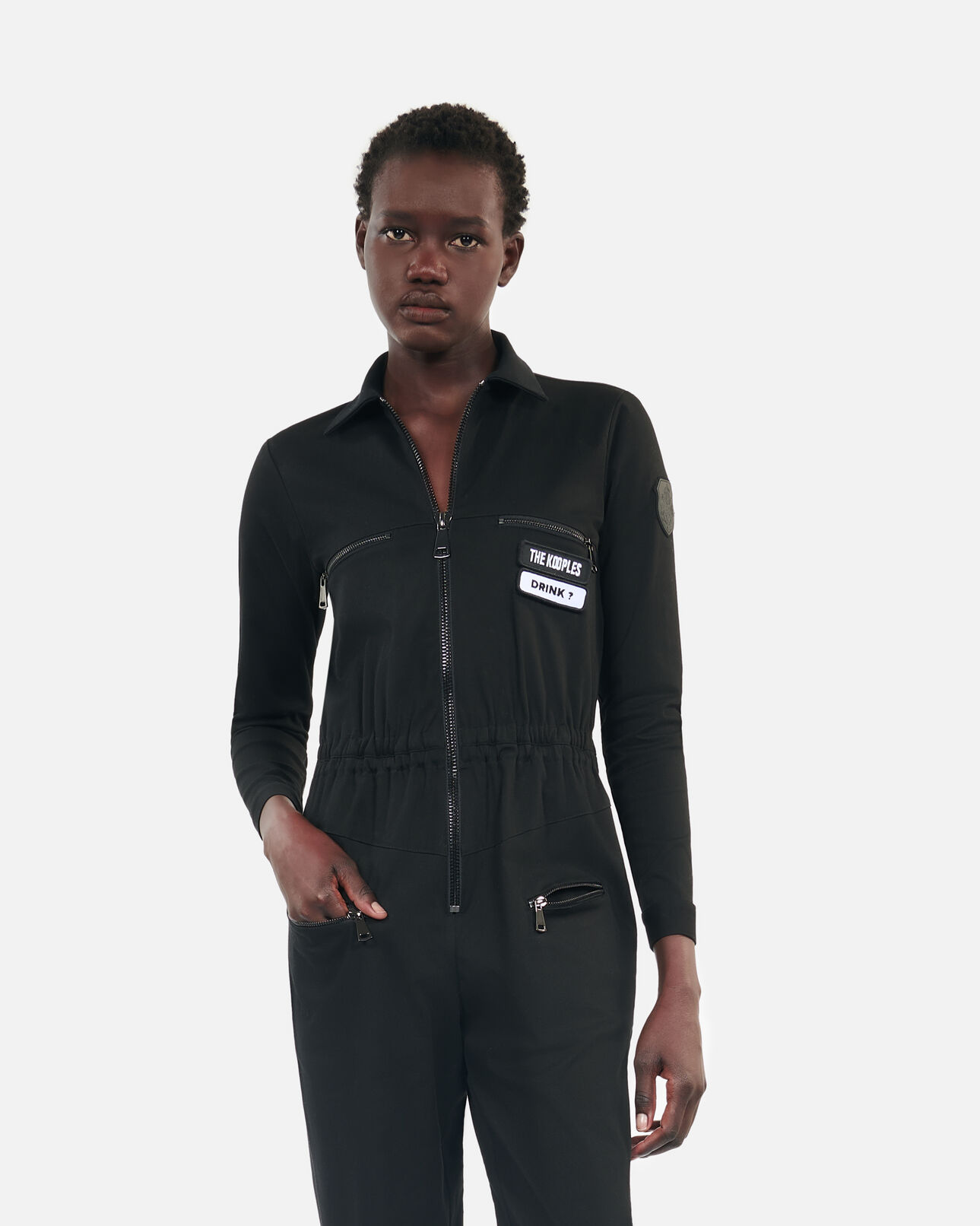 The Kooples FEMME BLACK combinaison the kooples x carolina ritzler noire en coton