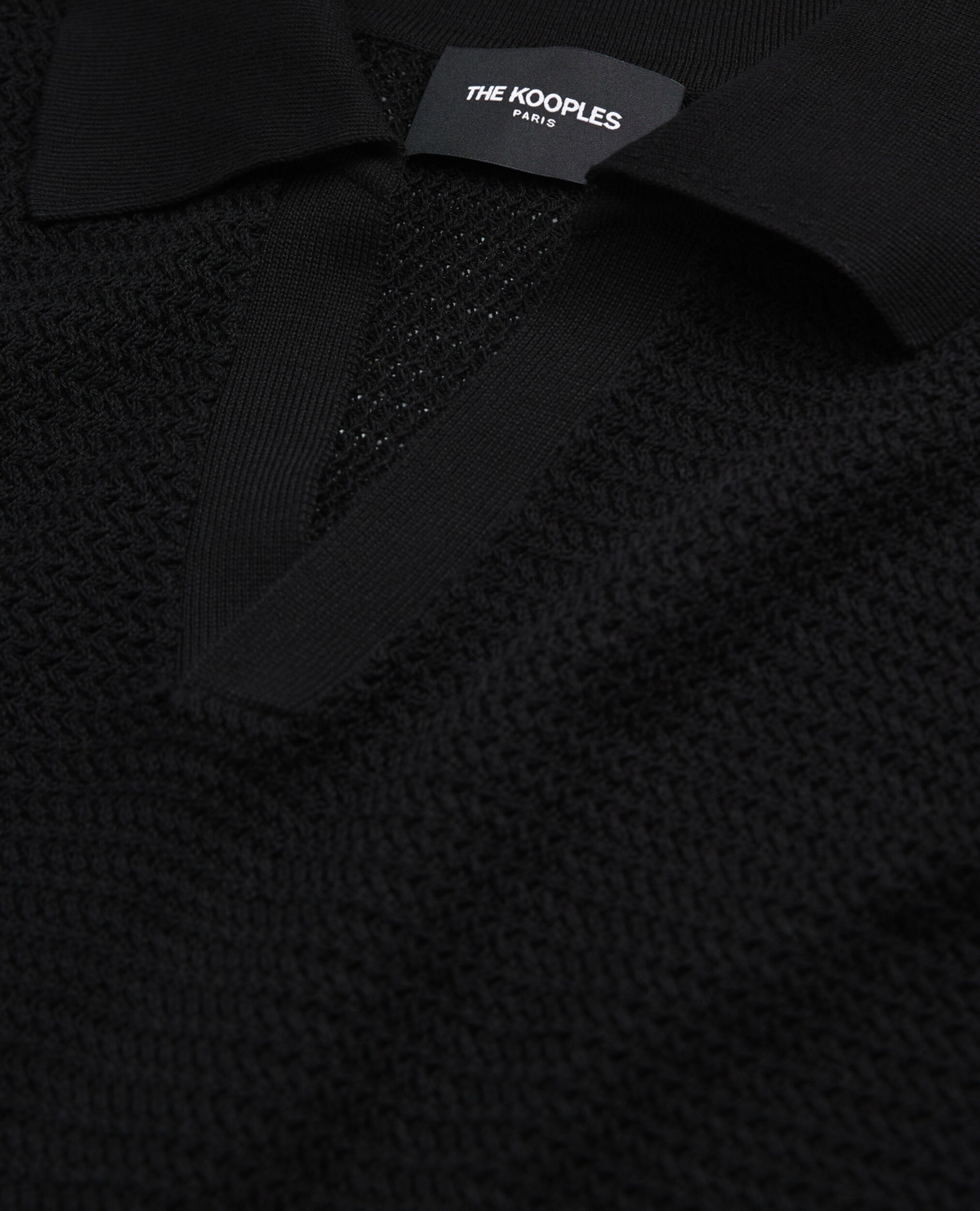 Pull noir coton à manches courtes, BLACK, hi-res image number null