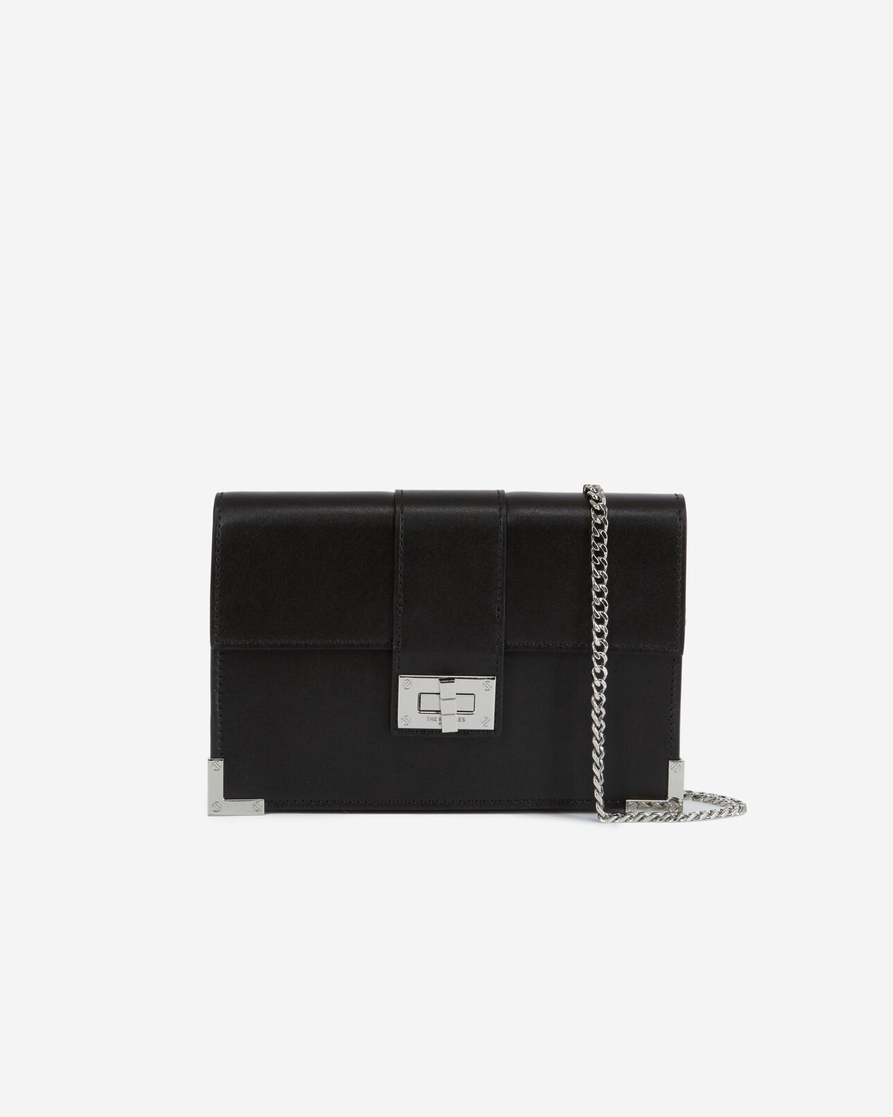 The Kooples WOMEN BLACK medium emily pouch in black leather