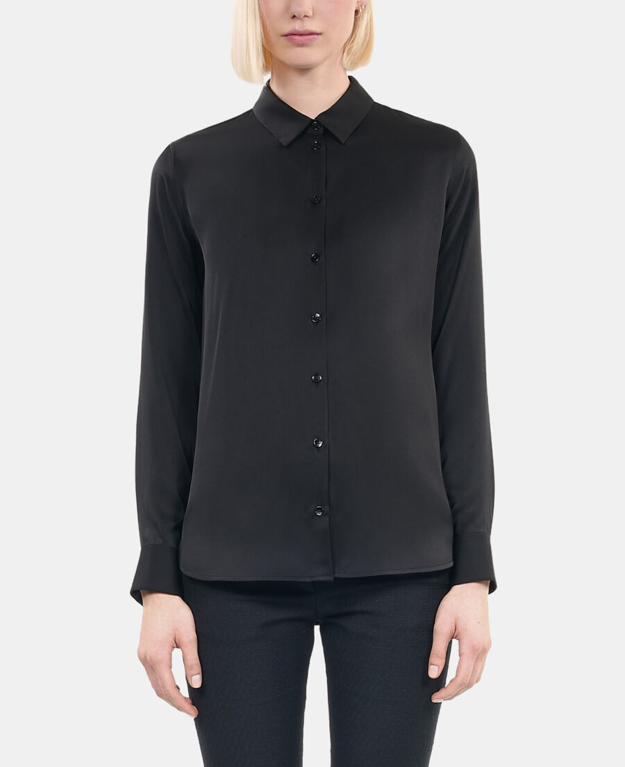 The Kooples FEMME BLACK chemise en soie noire
