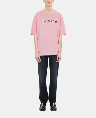 The Kooples H SWEET PINK light pink what is handwritten serigraphy t-shirt