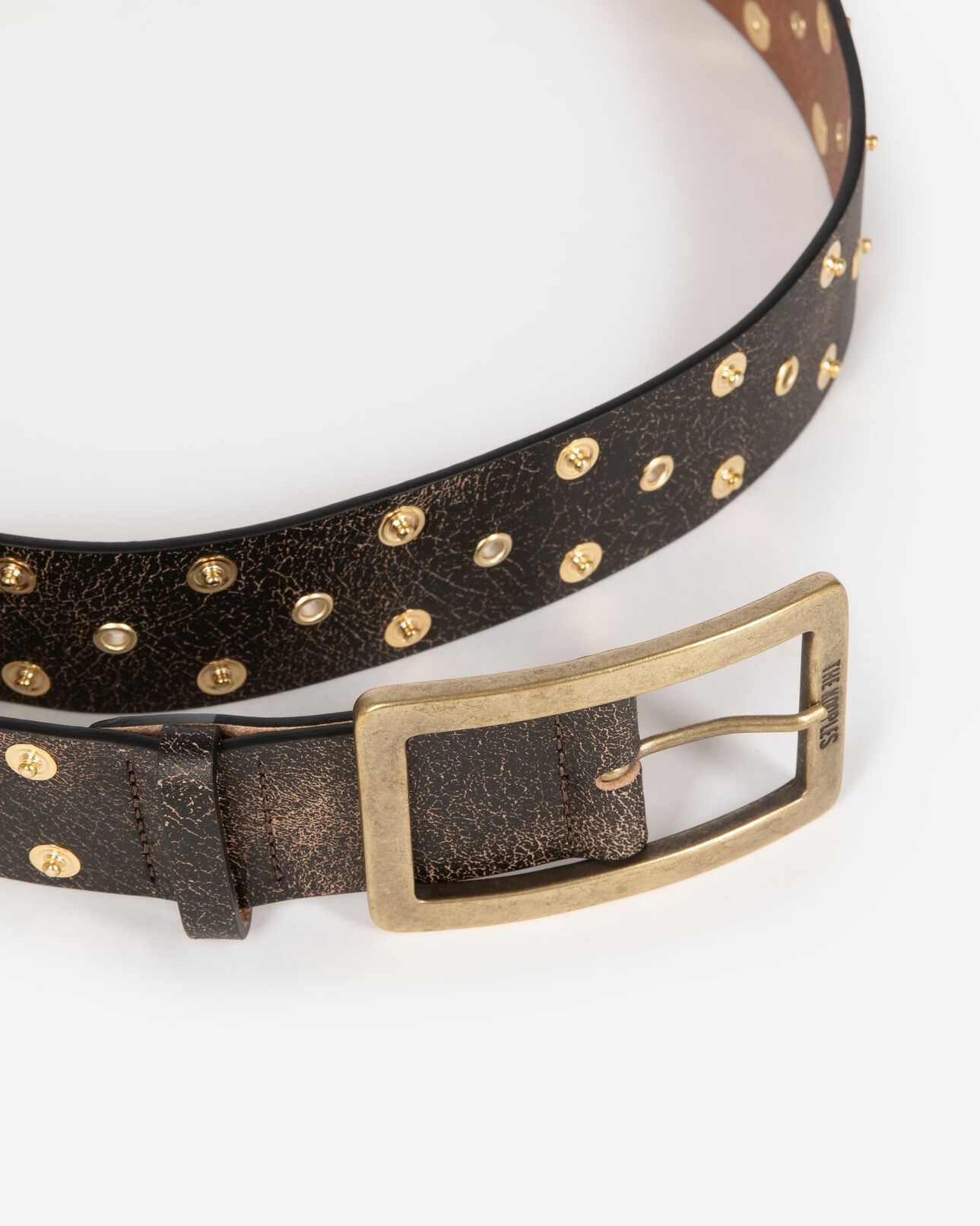 The Kooples WOMEN BROWN brown leather belt