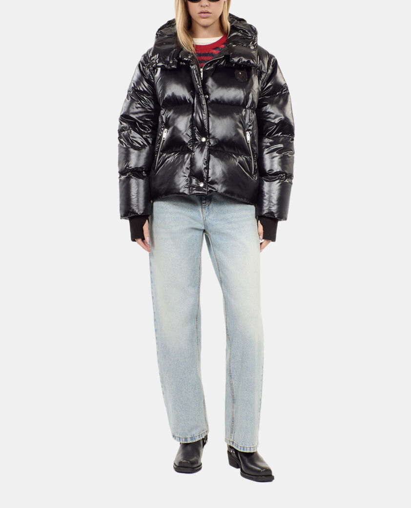 The Kooples WOMEN BLACK black down jacket with detachable sleeves