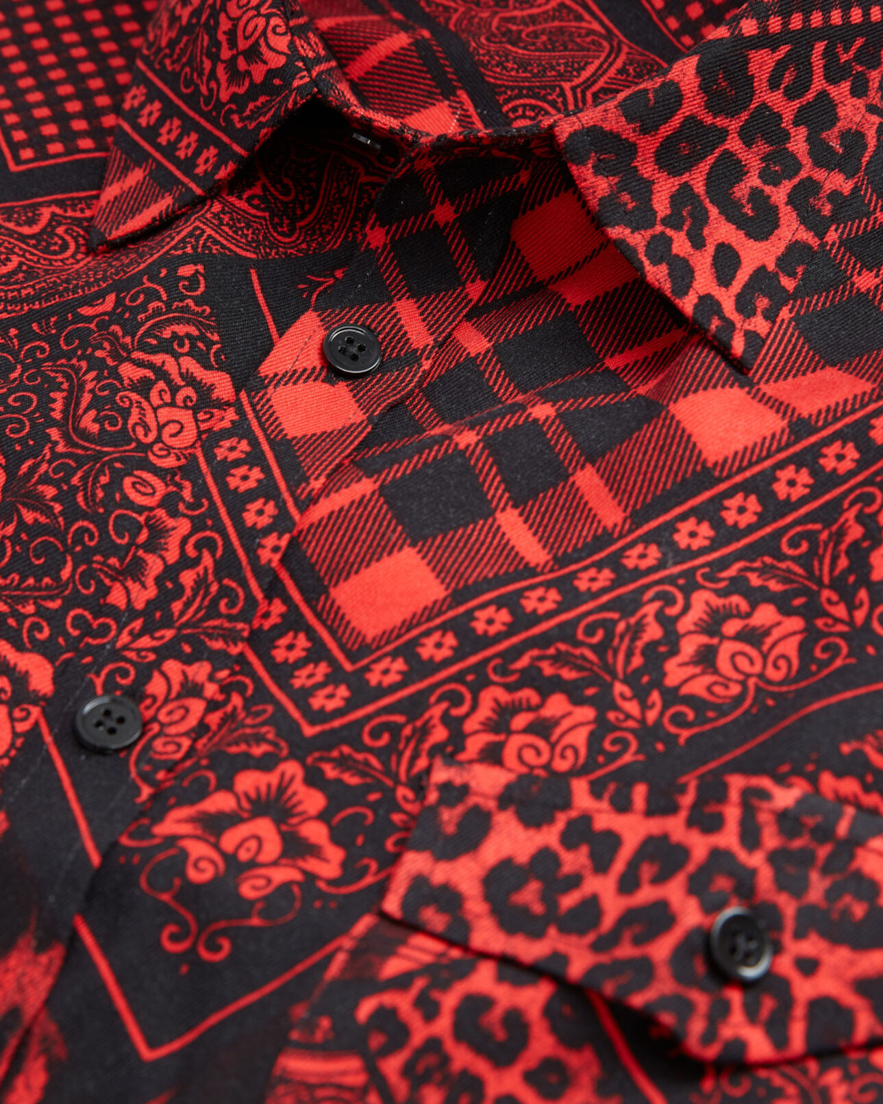The Kooples HOMME BLACK - RED chemise col classique imprimée