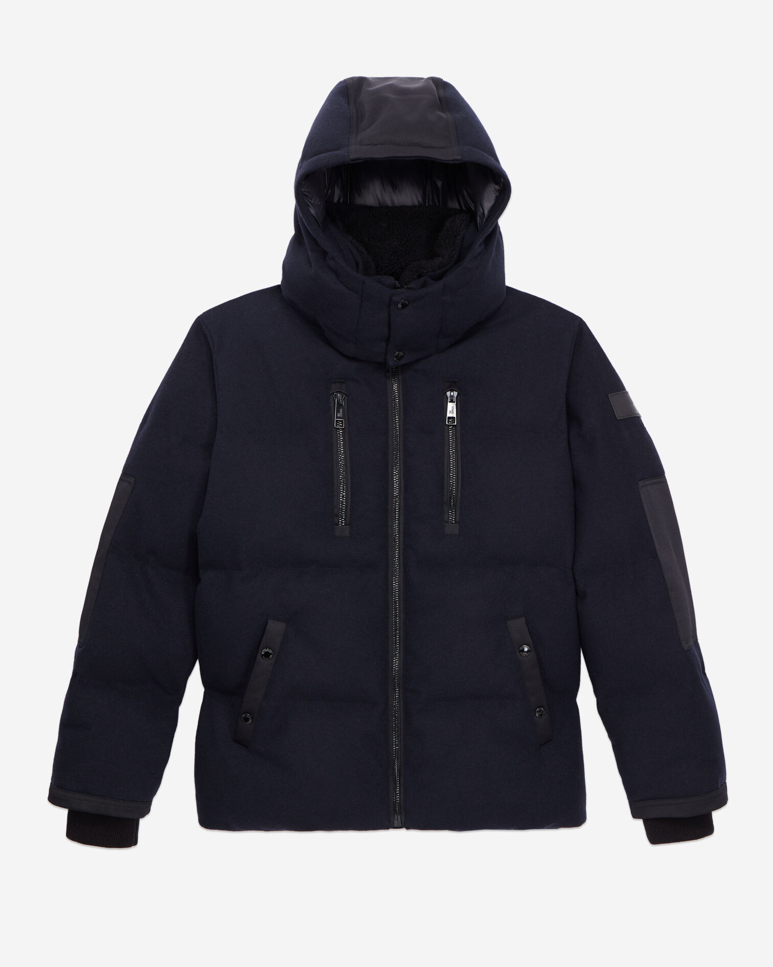 Doudoune bleu marine en flanelle, NAVY, hi-res image number null