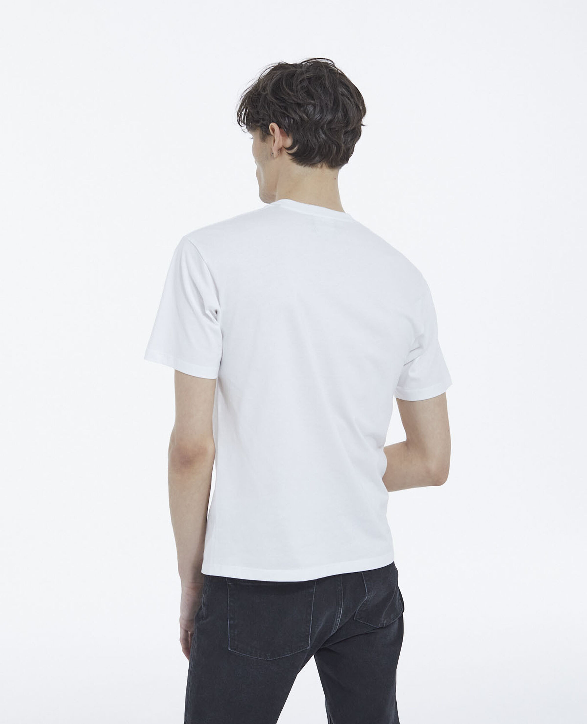 Weißes Baumwoll-T-Shirt mit Hawaii-Motiv, WHITE, hi-res image number null