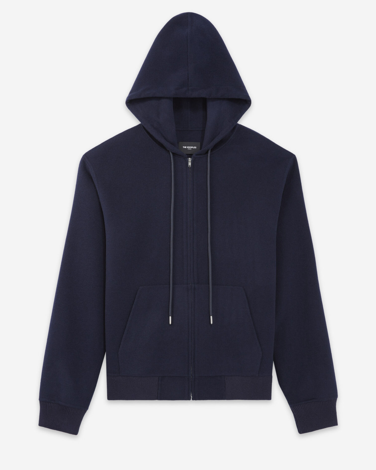 Sweat laine double face bleu capuche, NAVY, hi-res image number null