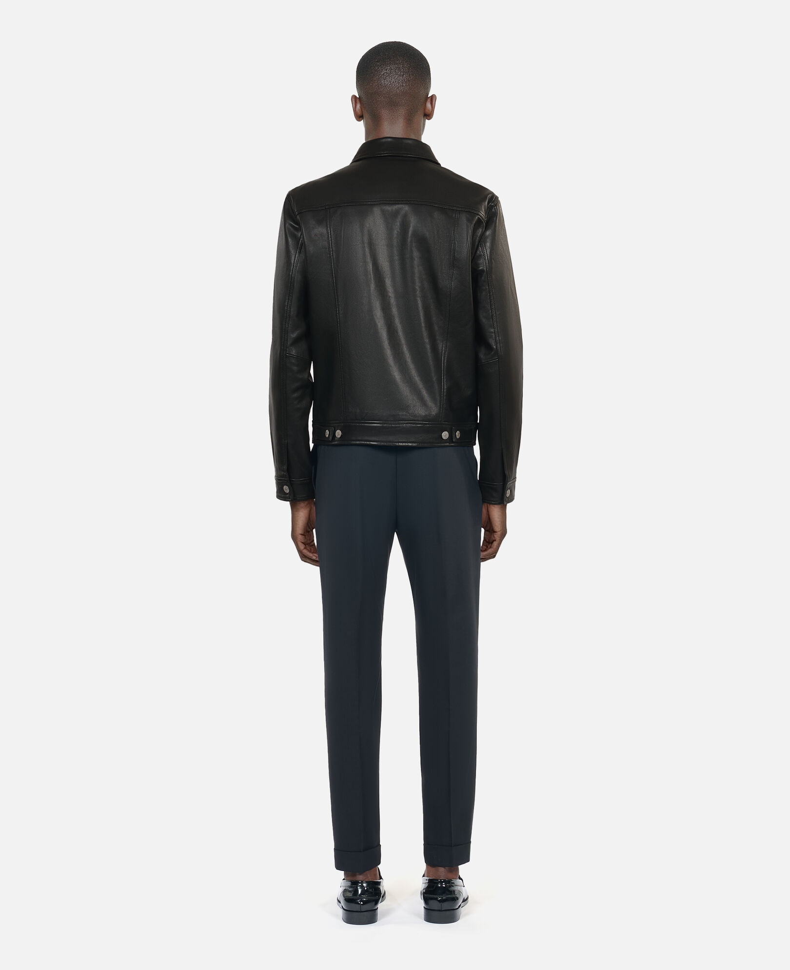 The Kooples HOMME BLACK blouson en cuir noir