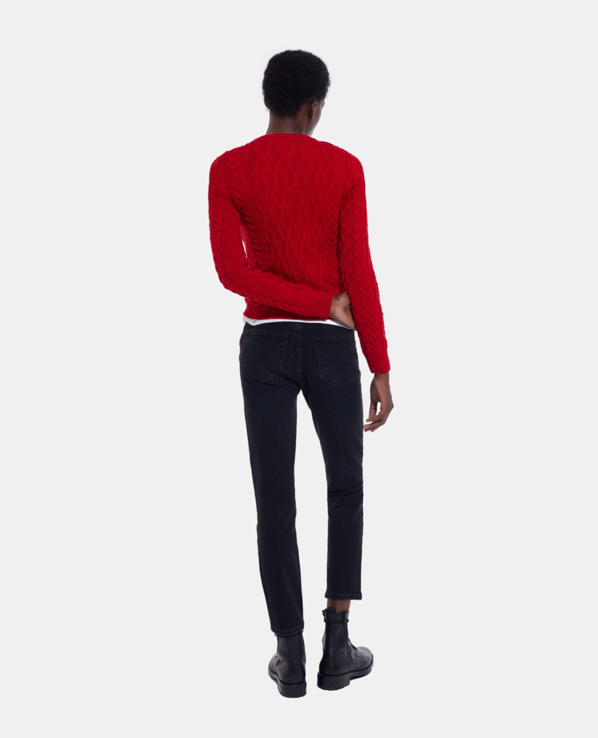 Pull en laine rouge, TANGO RED, hi-res image number null