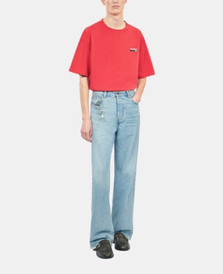 The Kooples HERREN RUBIS rotes t-shirt mit 100% wild-siebdruck