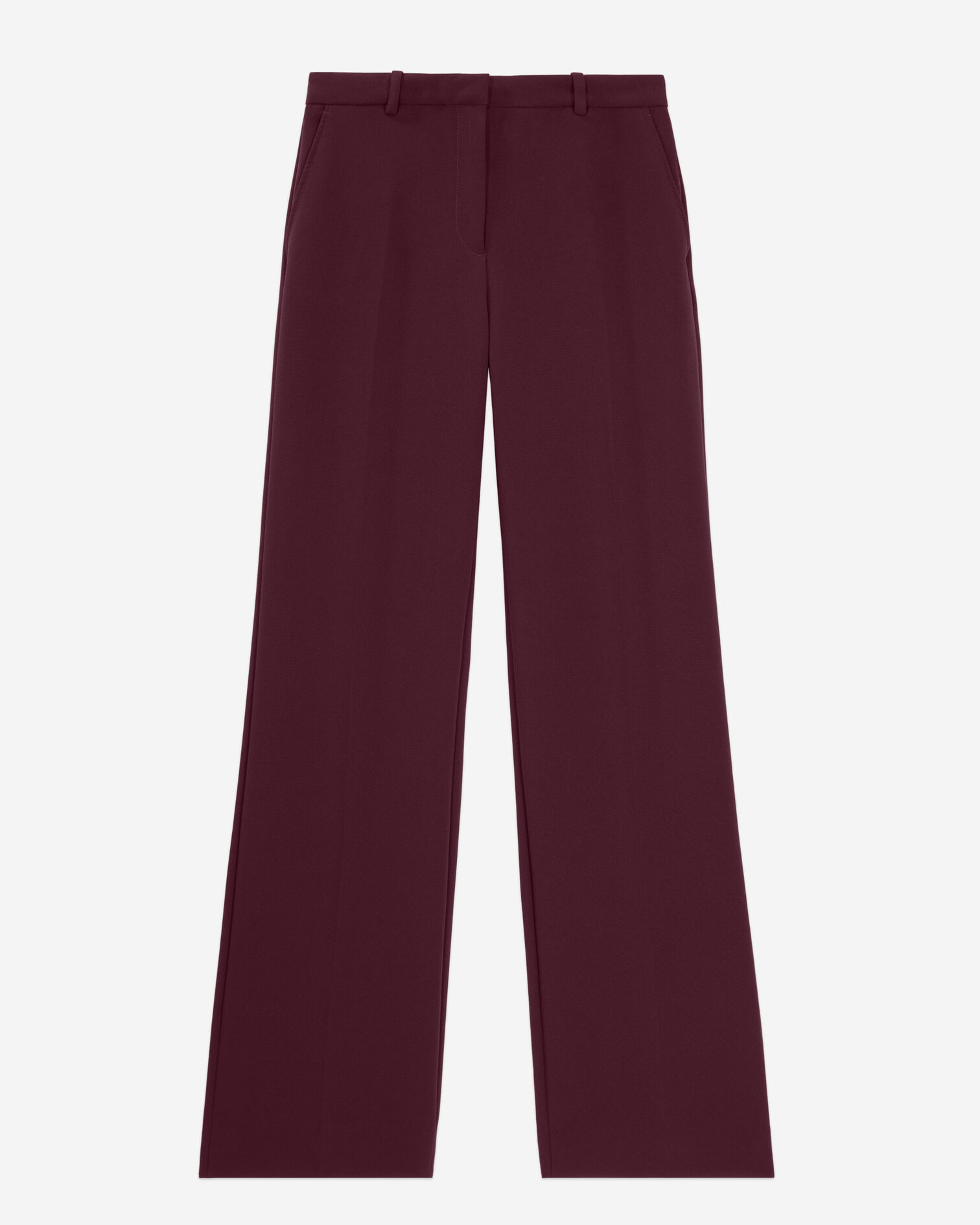 Burgundy crepe suit trousers, BURGUNDY, hi-res image number null