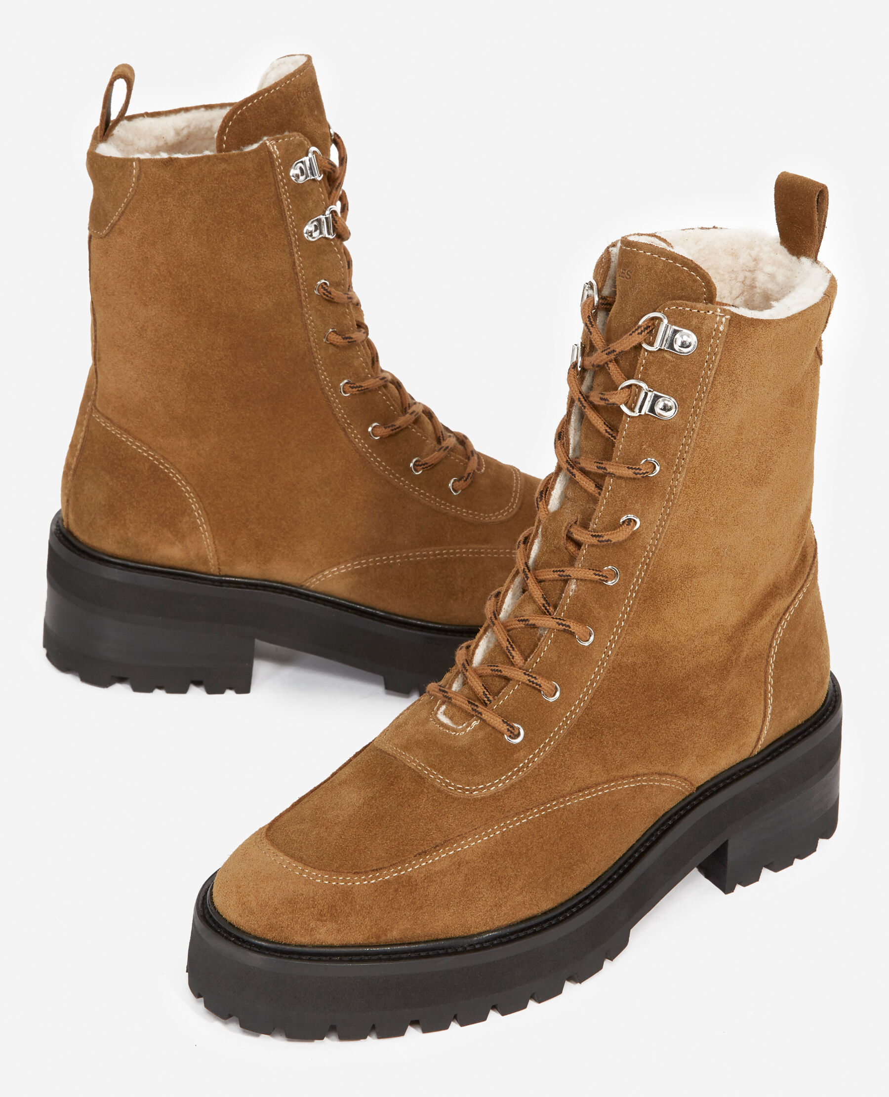 Bottines camel cuir su d fourr es The Kooples