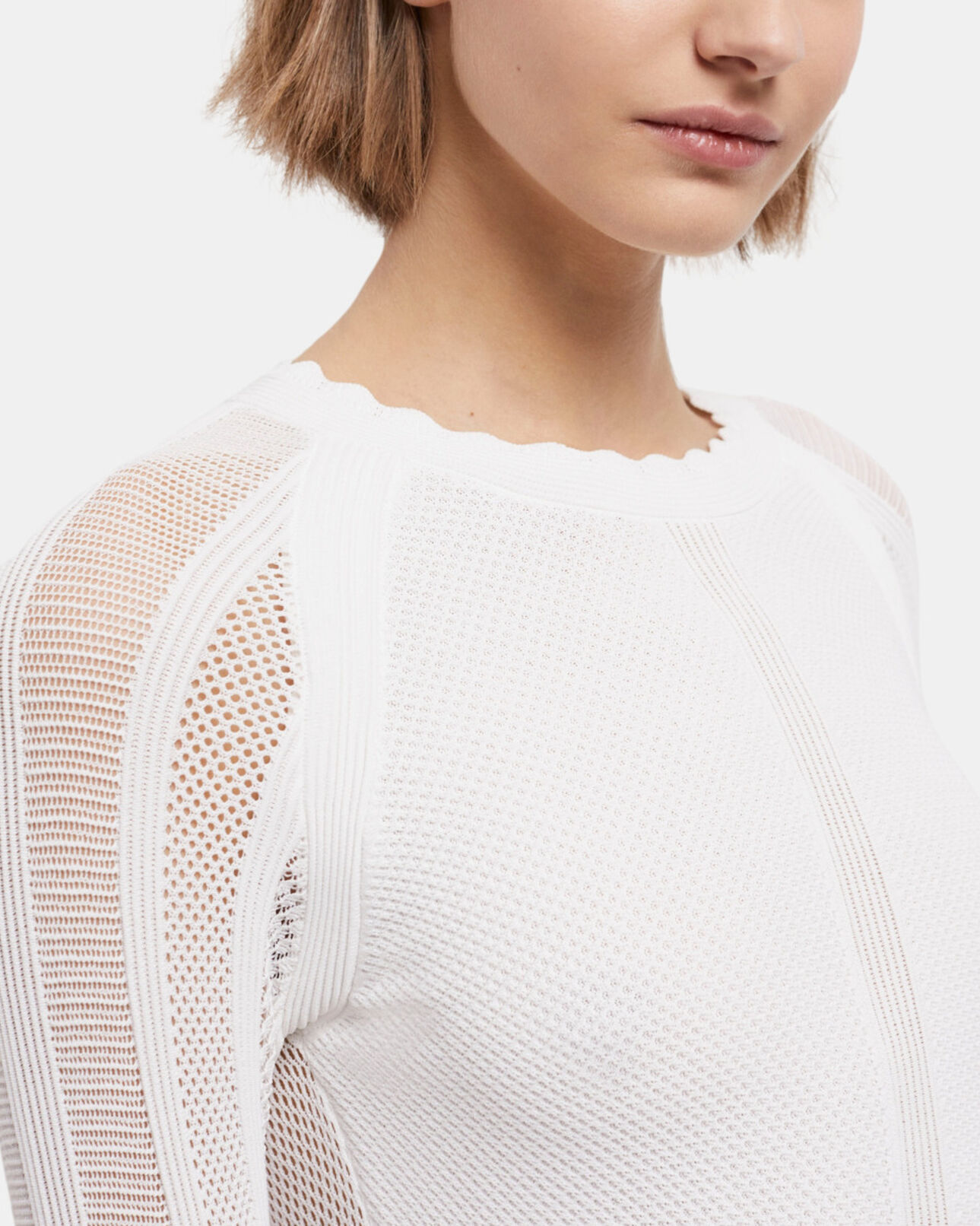 The Kooples FEMME WHITE robe courte blanche en maille