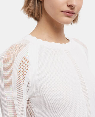 The Kooples FEMME WHITE robe courte blanche en maille