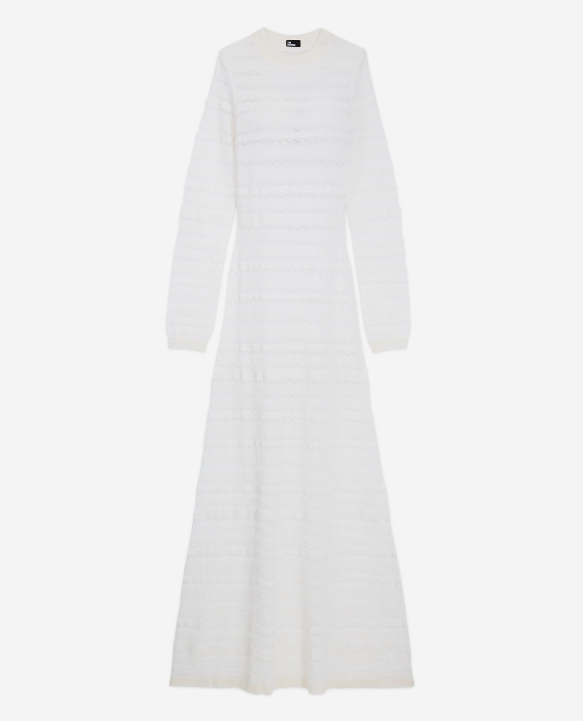 Long white wool dress, LIGHT BEIGE, hi-res image number null