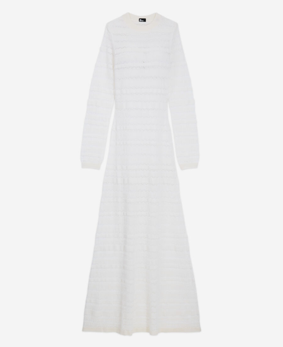 더 쿠플스 The Kooples Robe longue en laine blanche,LIGHT BEIGE