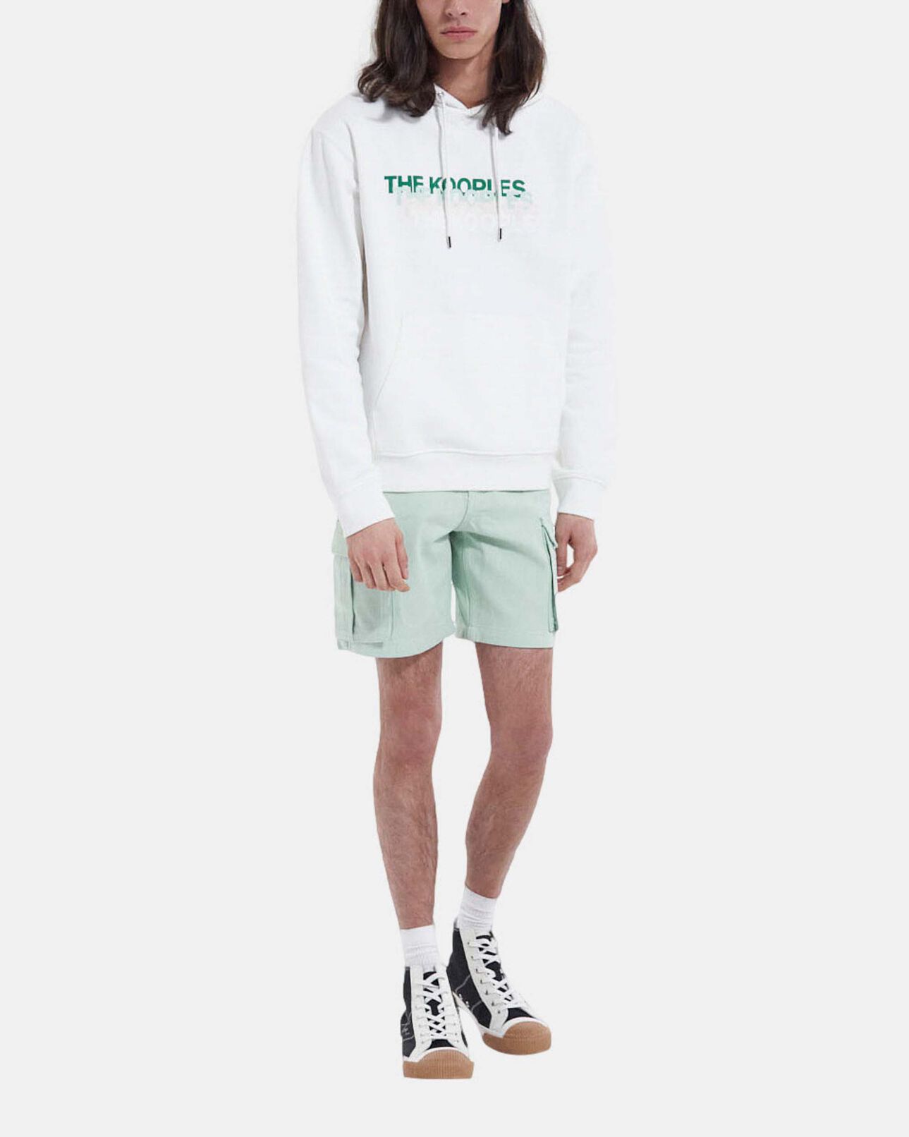 The Kooples HOMME GREEN WATER short vert coton biologique à poches cargo