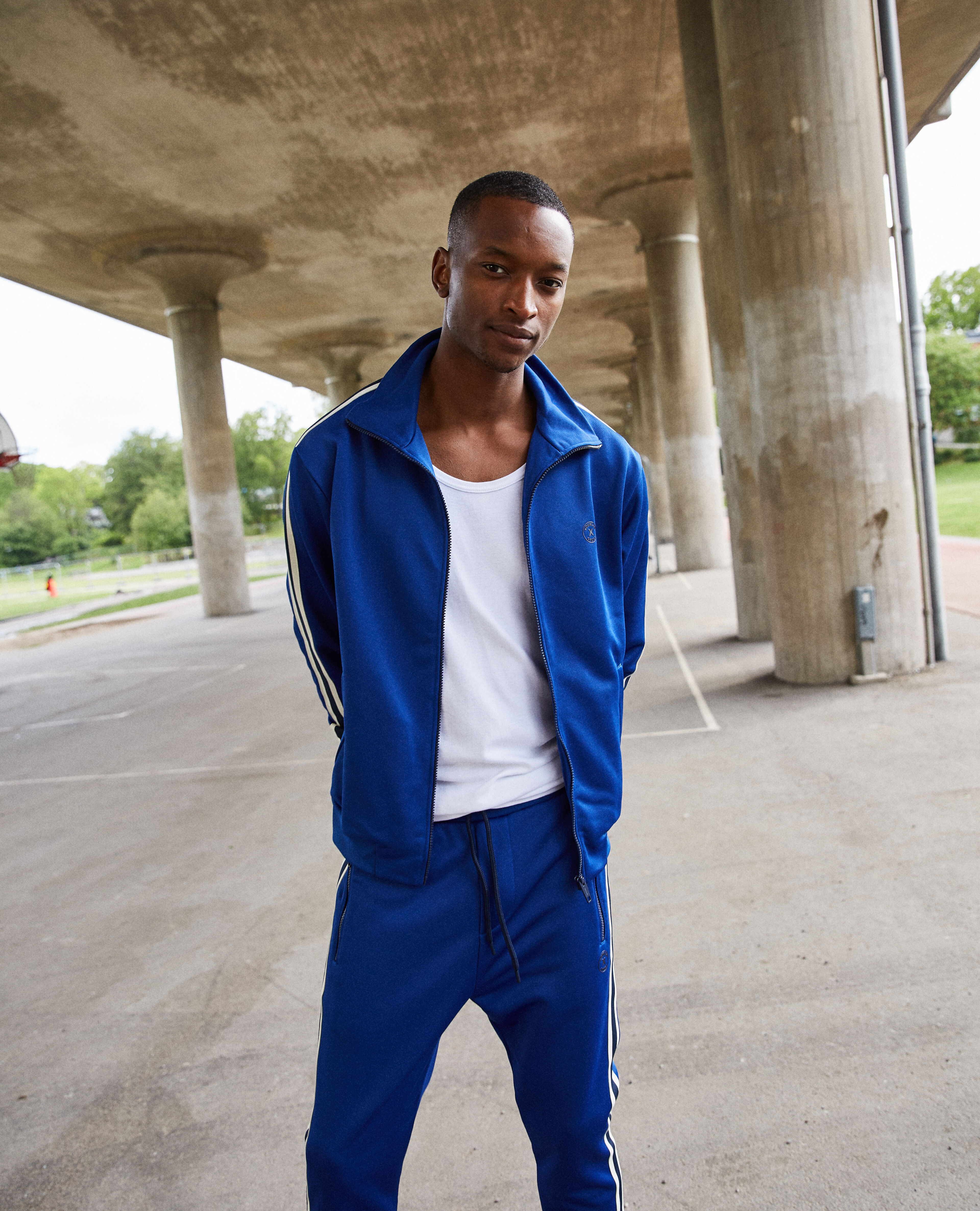 Electric blue adidas tracksuit sale