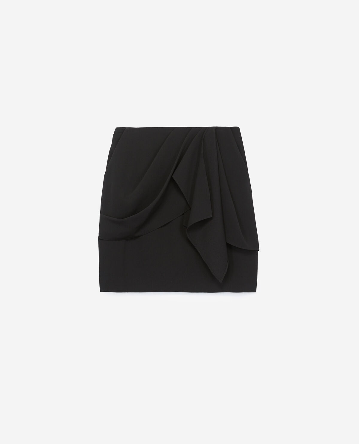 Short draped black skirt best sale